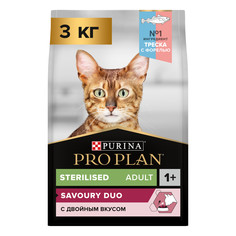 Сухой корм для кошек PRO PLAN для стерилизованных с треской и форелью, 3 кг
