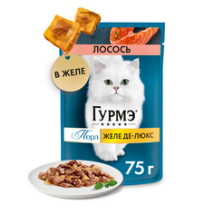 Корм влажный Гурмэ Желе де-люкс для кошек, с лососем в желе, 75 г