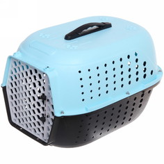 Переноска для животных UltraMarine Любимый Бро, голубой, пластик, 48х32х30 см, до 10кг