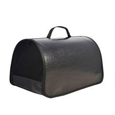 Сумка-переноска для кошек и собак XL ZOLO, без ремня, до 12 кг, черный, кожа, 51x29x29 см
