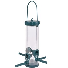 Кормушка для птиц Flamingo, уличная, бункерная, прозрачная, пластик, 32 х 23 х 23 см