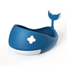 Лоток для кошек INDIGO Кит, большой, с высоким бортом, голубой, пластик, 55х40х37 см