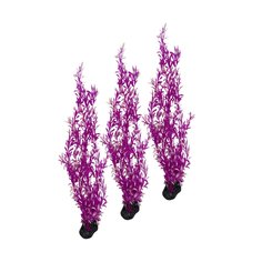 Декор для аквариума Mobicent Людвигия ярко-розовая, пластик, 3 шт, 38,5 см