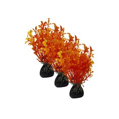 Декор для аквариума Mobicent Людвигия оранжевая, пластик, 3 шт, 10,5 см