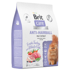 Сухой корм для кошек Brit Care Cat Anti-Hairball, с белой рыбой и индейкой, 7 кг Brit*