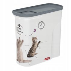 Контейнер для сухого корма для животных Curver Pet Life, светло-серый, пластик, 2 л