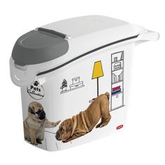 Контейнер для сухого корма для собак и кошек Curver Pets Friends, белый, пластик, 15 л