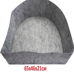 Лежак для кошек и собак Дом кота КУЗИ, серый, искусственный войлок, 65х46х21 см