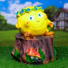 Садовая фигура "Колобок на пеньке" 40х33см Хорошие сувениры