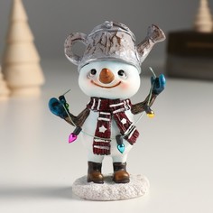 Новогодний сувенир NoBrand 9488445 Снеговичок с лейкой на голове, 8х6х11,5 см