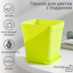 Цветочный горшок с поддоном 637568 0,25 л микс 5 шт. No Brand