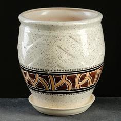 Цветочный горшок Фикус №3 5800856 3 л коричневый, белый 1 шт. No Brand