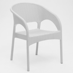 Кресло RATTAN Ola Dom, белое, 58 х 62 х 80,5 см No Brand