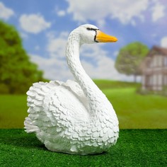 Садовая фигура "Лебедь" средний белый 43х38х20см Хорошие сувениры
