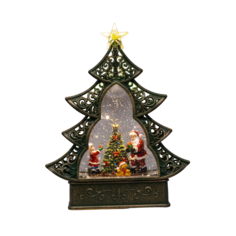 Световая фигура Luazon Lighting Елка с дедом морозом белый теплый