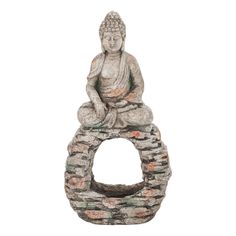 Садовая фигура Fujian jinda crafts Будда с кашпо полистоун 30 х 15 х 56 см