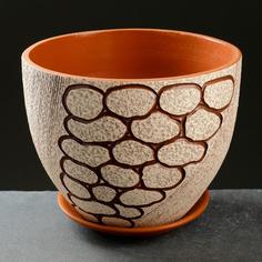 Цветочный горшок Sima-land Тропинка 3,5 л бежевый, коричневый 1 шт.