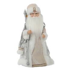 Фигурка Sote Toys Дед Мороз в белой шубе белая 40 см
