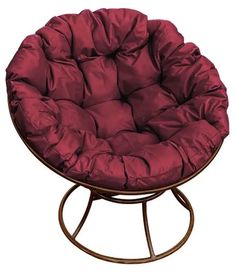 Кресло коричневое M-group Папасан 12010202 бордовая подушка