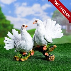 Садовая фигура Хорошие сувениры Голуби на коряге 18х37х25см