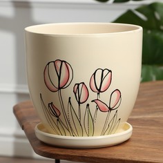 Горшок цветочный NoBrand 10254612, розовый 4,7л