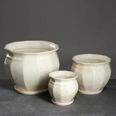 Цветочный горшок Мираж 14,5 л белый 3 шт. No Brand