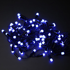 Новогодняя гирлянда Merry Christmas штора 240 LED синий матовый чёрный провод 1.5м х 1.5м