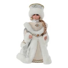 Фигурка Sote Toys Снегурочка в белой шубе белая 30 см