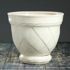 Цветочный горшок Ромб 838626 14 л белый; бежевый No Brand