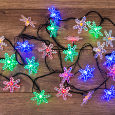 Световая гирлянда новогодняя Neon-Night Снежинка 303-064 4,4 м разноцветный/RGB