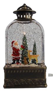 Новогодний светильник Merry Christmas Дед мороз со снегирем 16470-1 белый теплый