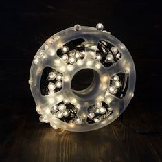 Световая гирлянда новогодняя LED Шарики 9323 50 м белый теплый