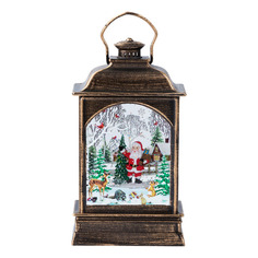 Новогодний светильник LED Дед мороз с подарками у елочки 9165 белый теплый