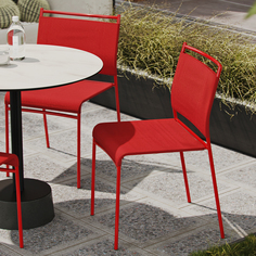 Уличный стул Easy ArtCraft, суперлегкий садовый стул на металлокаркасе, красный