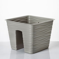 Ящик на перила балкона двусторонний Form Plastic Sahara Reiling FP4450055 серый, 1 шт.