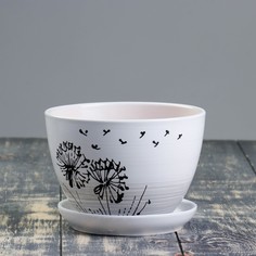 Цветочный горшок Sima-land Одуванчик 1,65 л белый 1 шт.