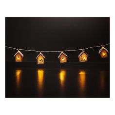 Гирлянда Homeclub Деревянный домики 10 LED 30 см теплый белый 1 режим на батарейках