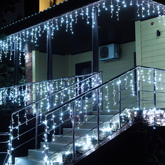 Гирлянда новогодняя светодиодная бахрома уличная на дом Baziator H0142BB белый 30 х 0,6 м