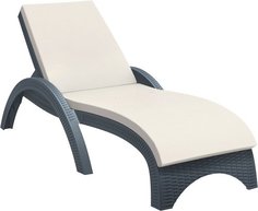 Шезлонг пластиковый с матрасом ReeHouse GS 1009 Fiji Антрацит,слоновая кость