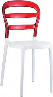 Стул пластиковый ReeHouse Miss Bibi Белый,красный