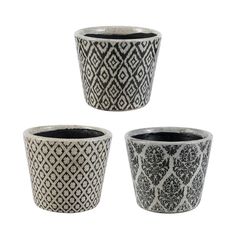 Кашпо, набор 3шт Glasar AV2196 15,5x15.5х14cм ГЛАСАР