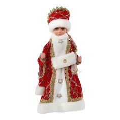 Фигурка Sote Toys Снегурочка в красной шубе красно-белая 40 см