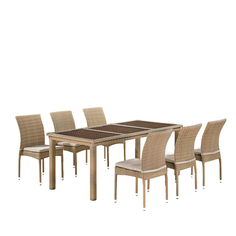 Комплект плетеной мебели Афина T365/Y380B-W65 6PCS Light Brown Afina