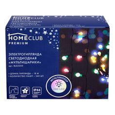 Гирлянда занавес Homeclub Premium Мультишарики 18 м разноцветный 240 ламп