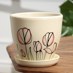 Горшок цветочный NoBran, Тюльпанчик розовый, 2,4 л