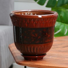 Горшок цветочный Крит №3 10131615, Коричневый 3,7 л No Brand