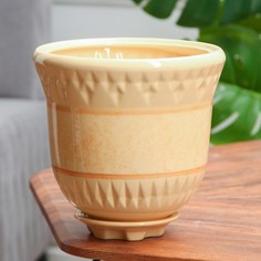 Горшок цветочный Крит №3 10131612, Бежевый 3,7 л No Brand