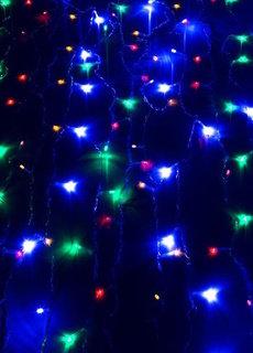 Гирлянда светодиодная «Бахрома» 2х0.7м 100LED схема нитей 4/8/6/7 мультиколор IP20 возможн Kosmos