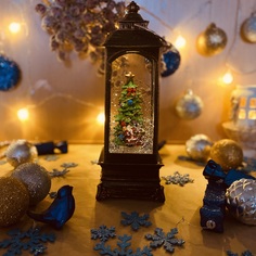 Декоративный новогодний фонарь NoBrand Елка с подарками