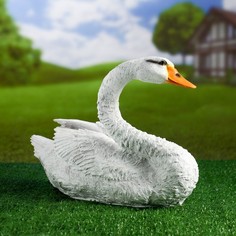 Садовая фигура "Лебедь плывет" 26х46см Хорошие сувениры